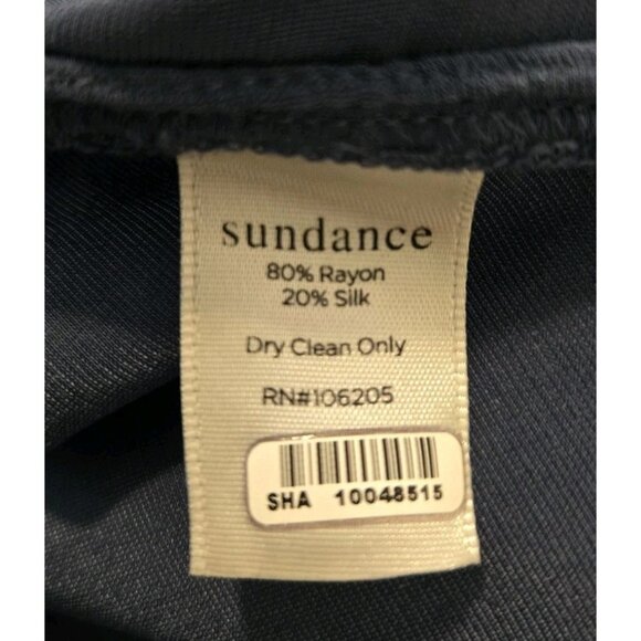 Sundance Blue Velvet Popover Top M Tunic Long Sleeves Silk Blend V-Neck - Picture 7 of 7